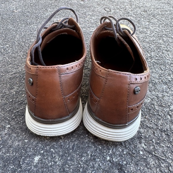 Timberland Brogue Leather Oxford Men's 10.5 Franklin Park Brown Loafer Shoe - Picture 5 of 13